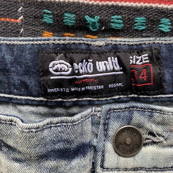NWT Ecko Unltd Light Wash Denim Jeans. Streetwear. Casual. Size 34. Unisex. - Picture 11 of 12